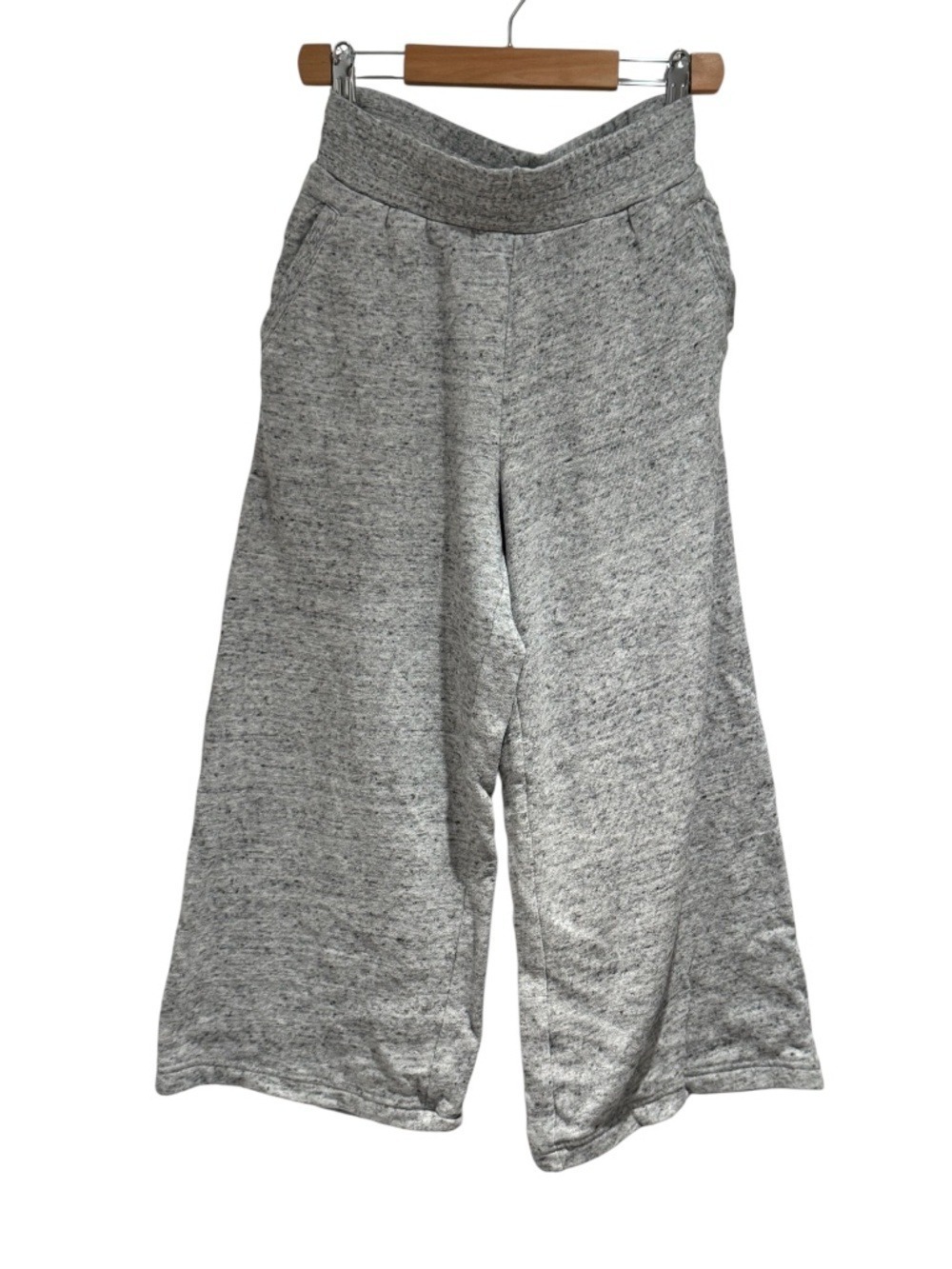 WILFRED FREE (Aritzia) grey heather wide leg crop lounge pants - size s
